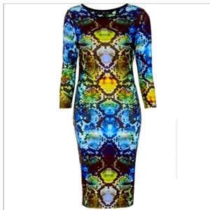 TopShop Multicolor snake print dress
